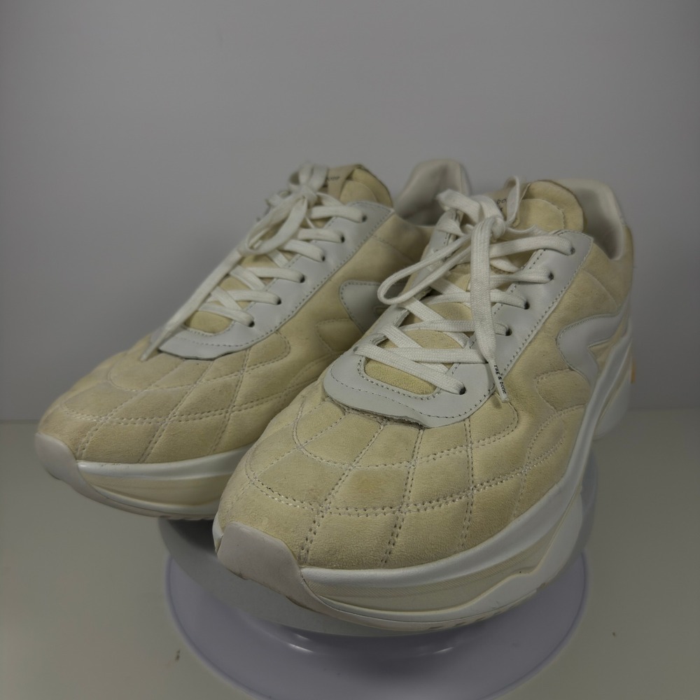 Rag & Bone Retro Runner Sneakers Cream Suede Leather Vibram Men's 10 - Picture 6 of 15